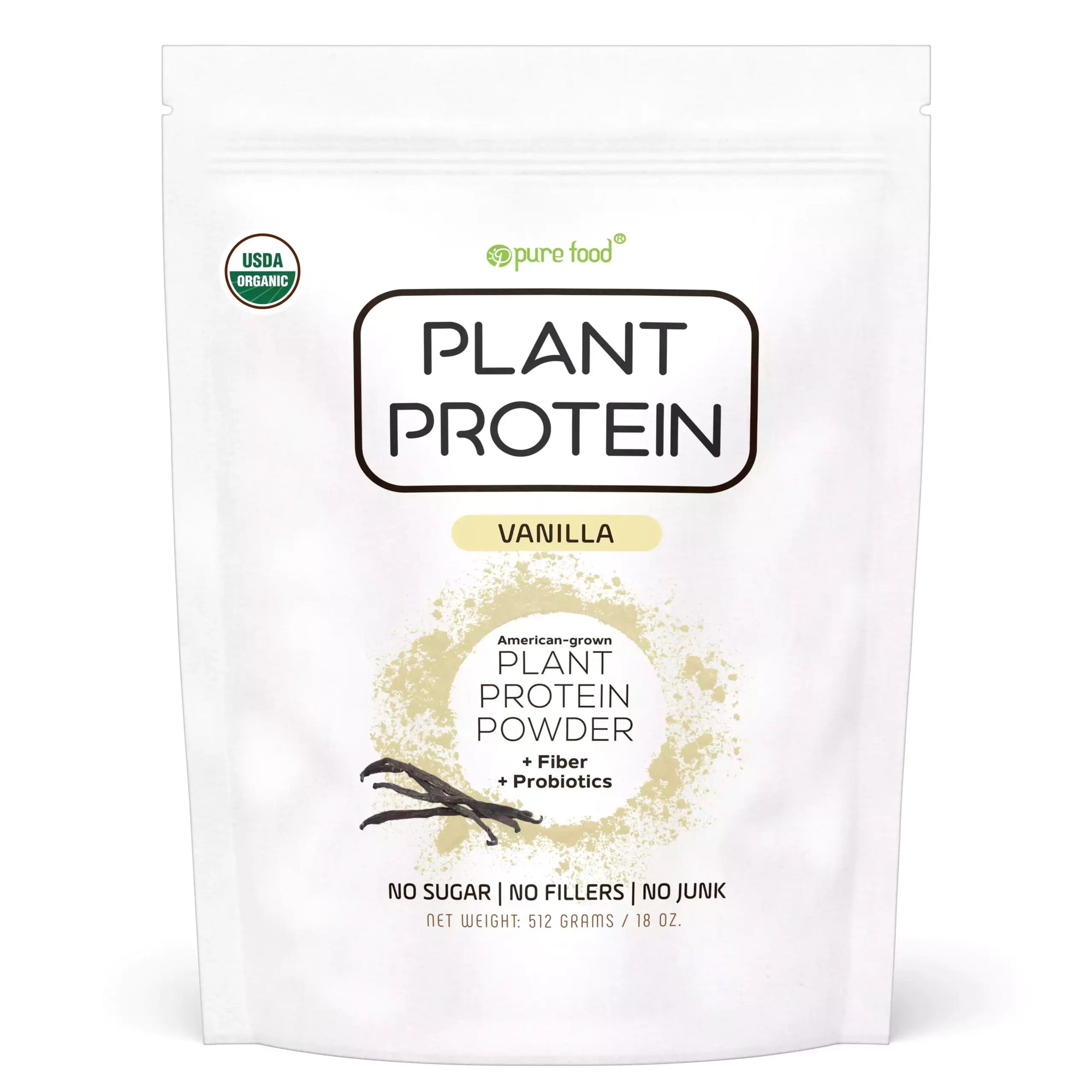 Plant Based Protein Powder: Vanilla - 512g Pouch