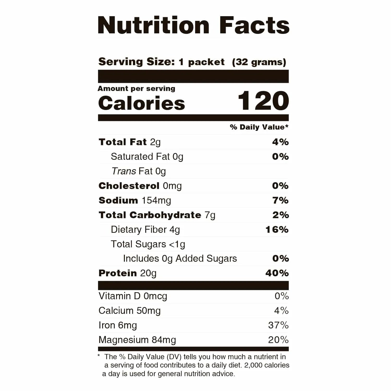 Plant Protein Powder: Raw Cacao - 32g Sample Packet